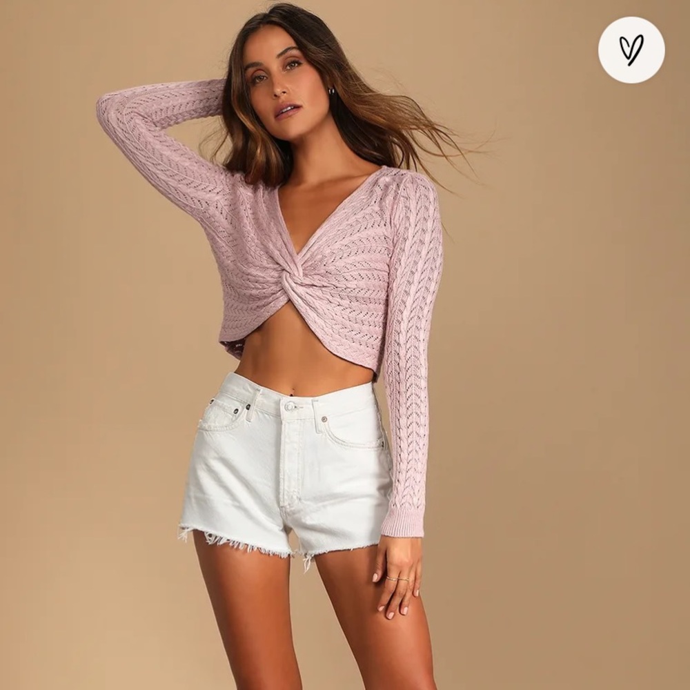 LuLus knit cropped sweater top